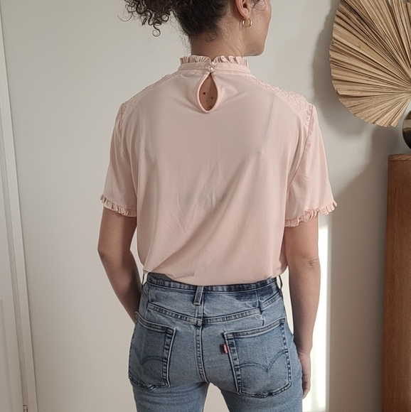 Karl Lagerfeld Pink Ruffle Blouse - Picture 5 of 7